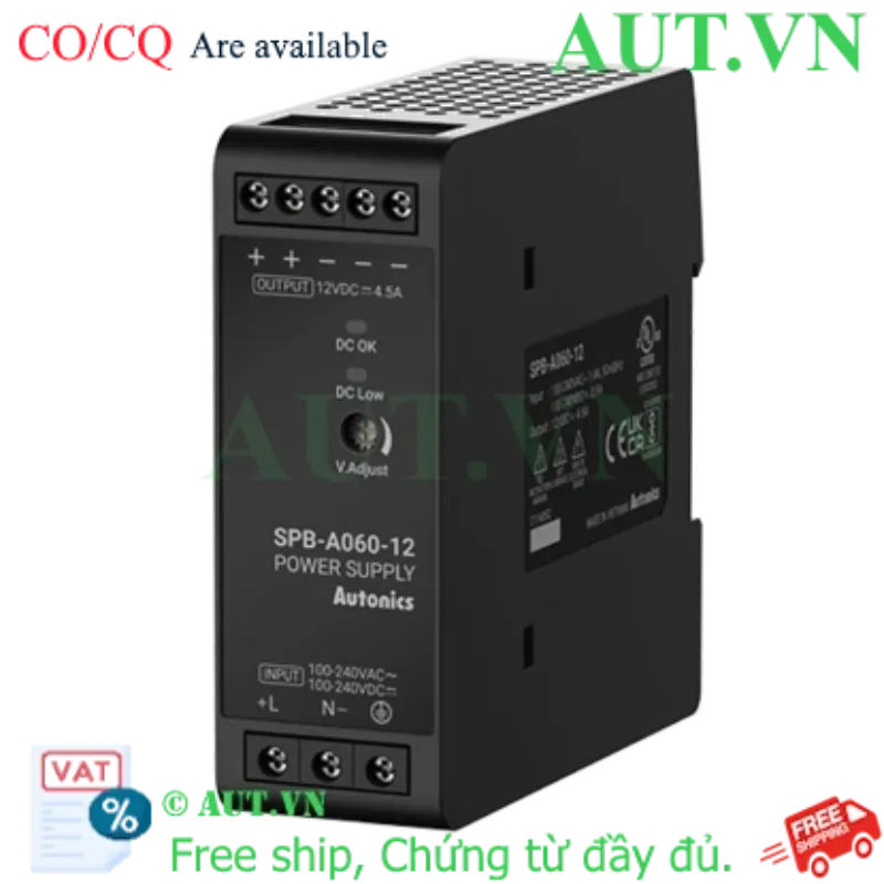 Ảnh của Bộ Nguồn Xung Autonics SPB-A060-24 | 24VDC 2.5A 60W | Thiết Kế Slim Lắp Thanh Ray DIN