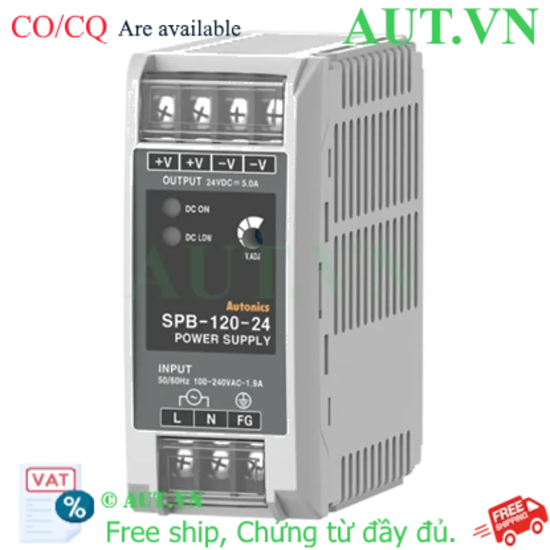Ảnh của Bộ Nguồn Xung Autonics SPB-120-24 | 24V 5A 120W | DIN Rail Siêu Mỏng, Chính Hãng AUT VN