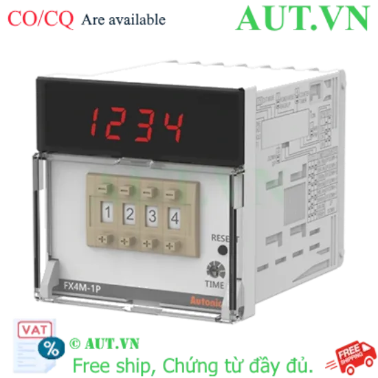 Ảnh của Bộ Đếm Định Thời Autonics FX4M-1P4: 4 Số, 5k CPS, Ngõ Ra Relay & NPN - Chính Hãng AUT VN