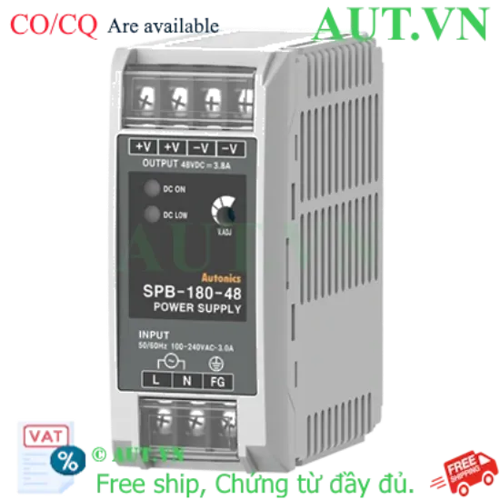 Ảnh của Bộ Nguồn Xung Autonics SPB-180-48 | 48VDC 180W | Siêu Mỏng, Hiệu Suất 92%, Chuẩn DIN Rail - AUT VN