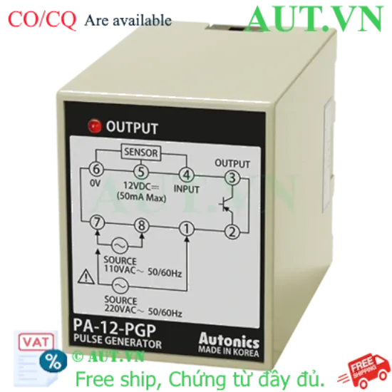 Ảnh của Bộ Điều Khiển Cảm Biến Autonics PA-12-PGP - Nguồn 220VAC, Ngõ Ra PNP, Chống Nhiễu ON-Delay | AUT VN