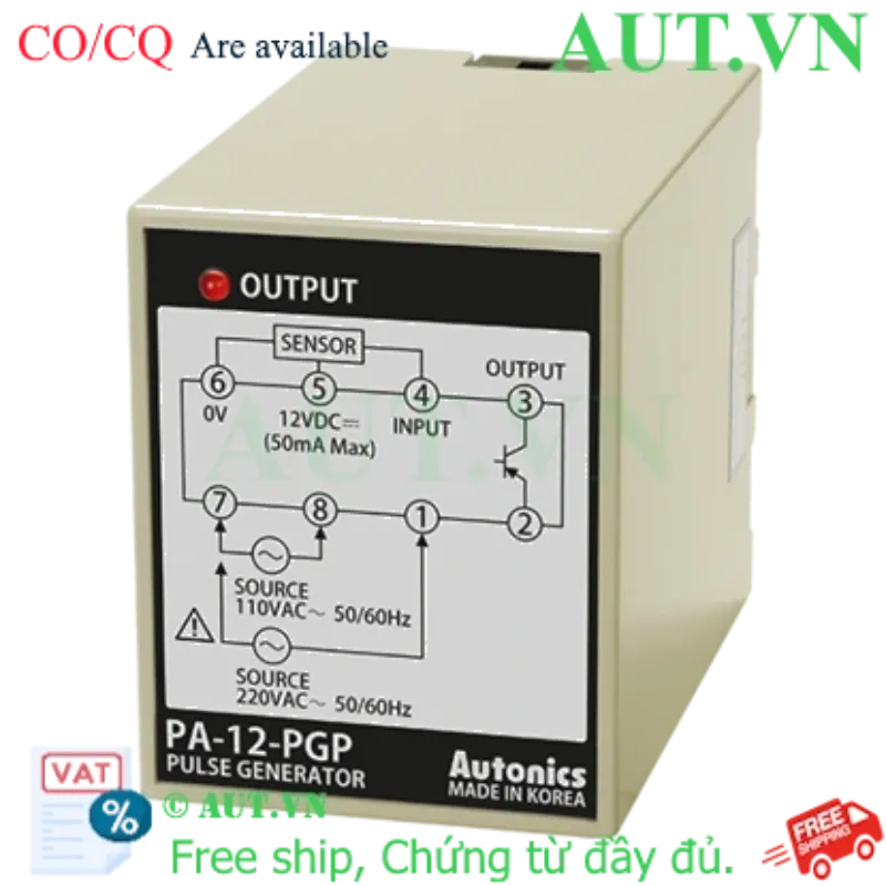 Ảnh của Bộ Điều Khiển Cảm Biến Autonics PA-12-PGP | Ngõ Ra PNP, Chống Nhiễu ON-Delay, Tích Hợp Nguồn 12VDC