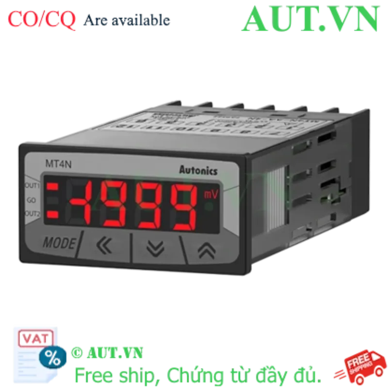 Ảnh của Đồng hồ đo điện áp DC Autonics MT4N-DV-40 | Chính xác ±0.1%, 2 Ngõ ra Relay, LED 14.2mm | AUT VN