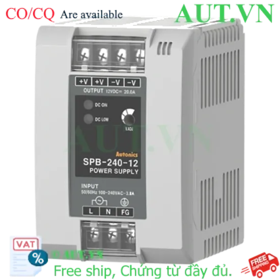 Ảnh của Bộ Nguồn Xung Autonics SPB-240-12 | 12V 20A 240W | Lắp DIN Rail Chính Hãng AUT VN
