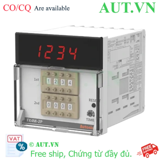 Ảnh của Bộ đếm Autonics FX4M-2P4 | 4 Số, 2 Bước Preset, Nguồn 100-240VAC - Chính Hãng AUT VN