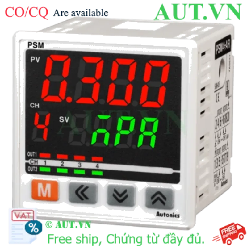 Ảnh của Bộ Hiển Thị Và Điều Khiển Áp Suất 4 Kênh Autonics PSM4-AR Chính Hãng