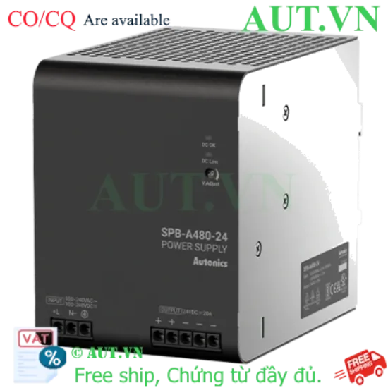 Ảnh của Bộ Nguồn Xung Autonics SPB-A480-24 | 24V 20A 480W | Hiệu Suất 91%, Lắp Ray DIN - AUT VN