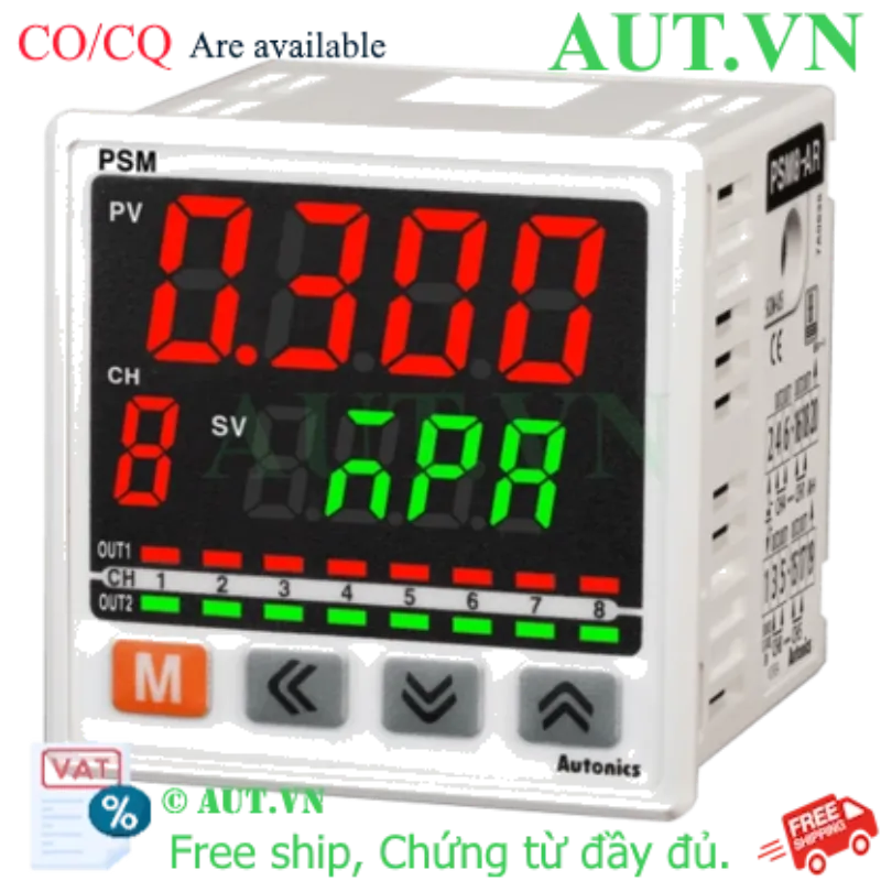 Ảnh của Bộ Hiển Thị Và Điều Khiển Áp Suất 8 Kênh Autonics PSM8-AR