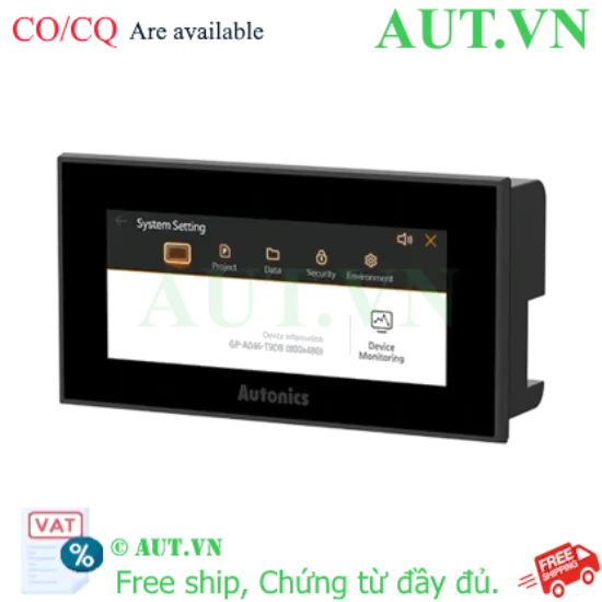 Ảnh của Màn hình HMI Autonics GP-A046-T9D6 4.6 Inch - Kết nối Ethernet, Chuẩn IP65, Cảm ứng sắc nét | AUT VN
