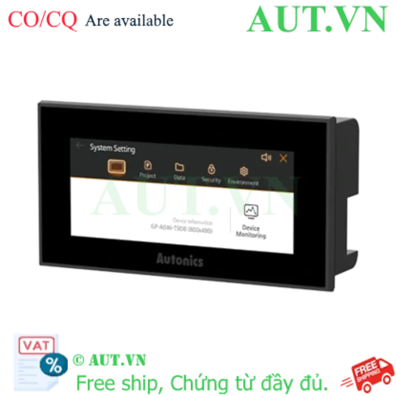Ảnh của Màn hình HMI Autonics GP-A046-T9D6 4.6" - Ethernet, IP65, Cảm ứng TFT | AUT VN
