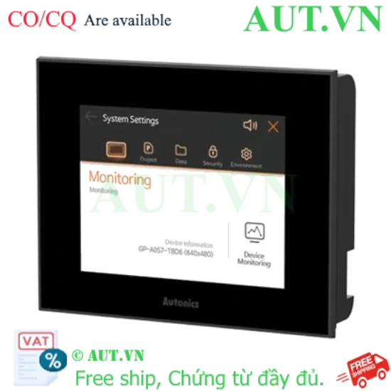 Ảnh của HMI Autonics GP-A057-T8D7 - Màn Hình 5.7 Inch, Kết Nối Ethernet, Chuẩn IP65