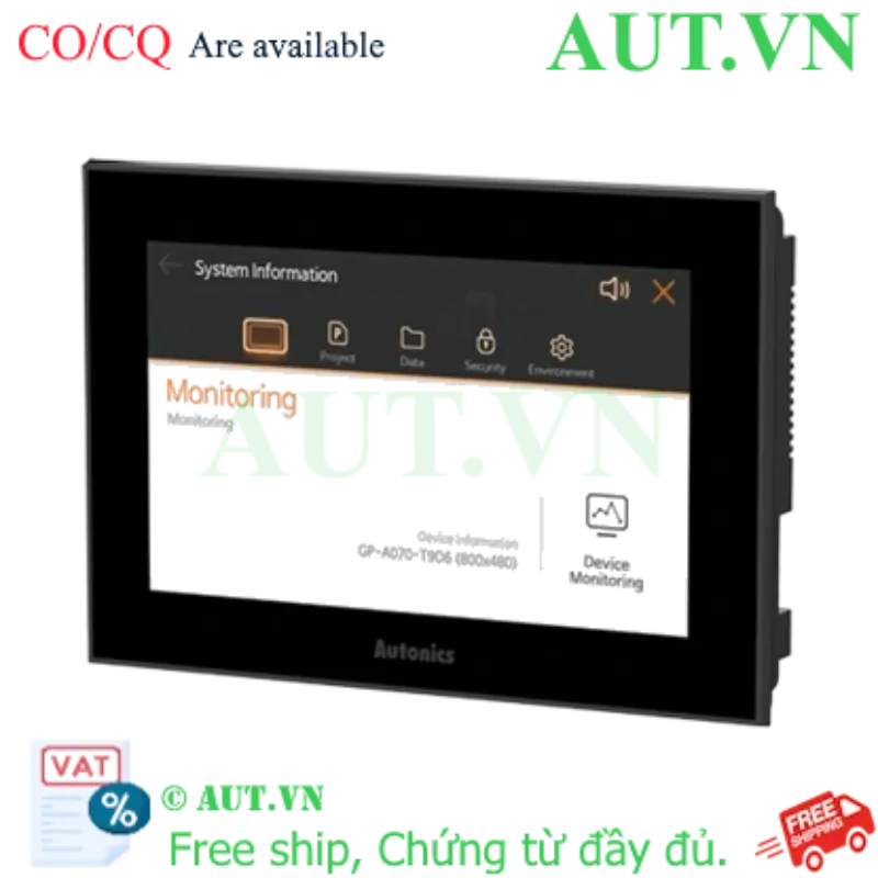 Ảnh của Màn hình HMI Autonics GP-A070-T9D6 7 Inch: Cảm ứng TFT, Ethernet, IP65 | AUT VN