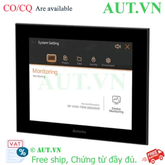Ảnh của Màn hình HMI Autonics GP-A104-T9D8 10.4 inch | Chuẩn IP65, Kết nối Đa năng, Chính hãng AUT VN