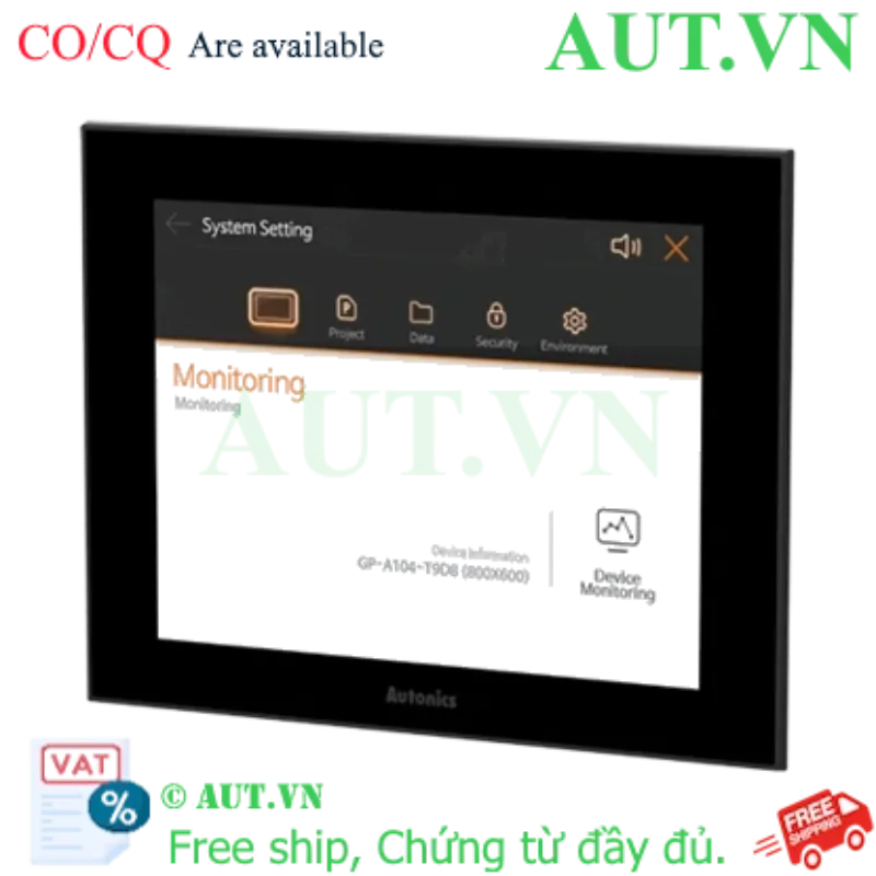 Ảnh của Màn hình HMI Autonics GP-A104-T9D8 10.4 inch - Cảm ứng màu, Chuẩn IP65, Kết nối đa năng
