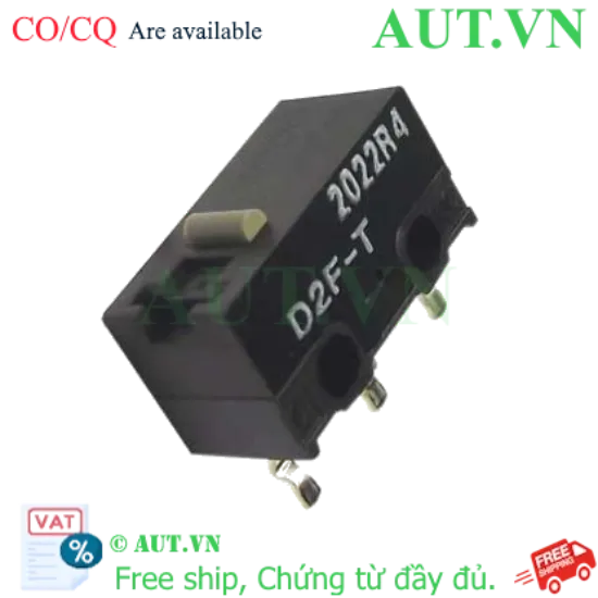 Ảnh của Công tắc hành trình Omron D2F-T: Micro Switch SPDT 3A, Chính Xác, Bền Bỉ, Lắp PCB