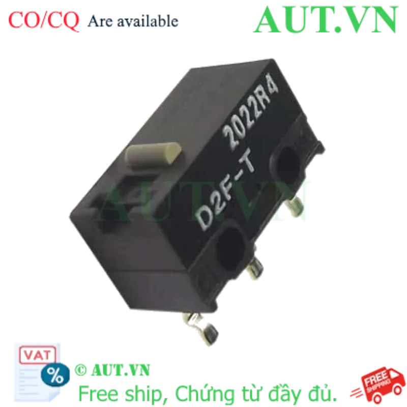 Ảnh của Công tắc hành trình Omron D2F-T | Micro Switch SPDT 3A, Pin Plunger, Lắp PCB - AUT VN