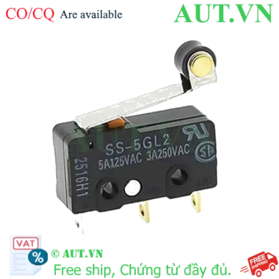 Ảnh của Công tắc hành trình Omron SS-5GL2 | SPDT 5A, Cần Gạt Con Lăn, Độ Bền Cao - AUT VN
