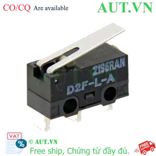 Ảnh của Công tắc hành trình Omron D2F-L-A | Cần Gạt Hinge Lever, SPDT 3A, Độ Bền Siêu Cao