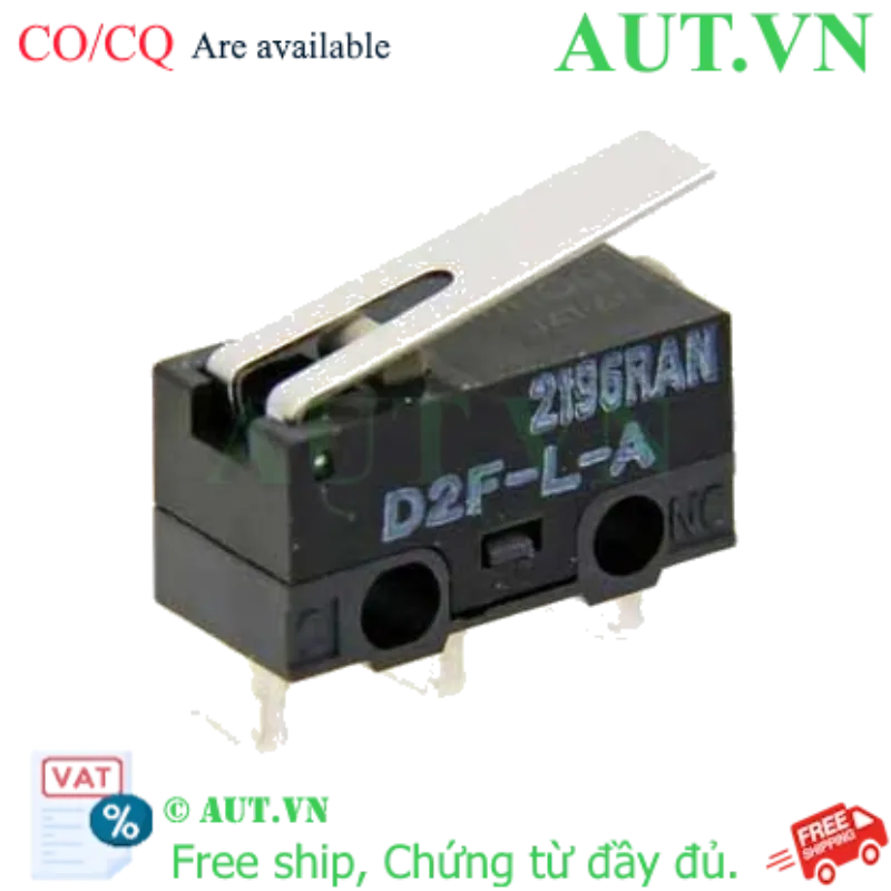Ảnh của Công tắc hành trình Omron D2F-L-A | Cần gạt Hinge Lever 12.8mm, SPDT 3A, Chân hàn PCB - AUT VN