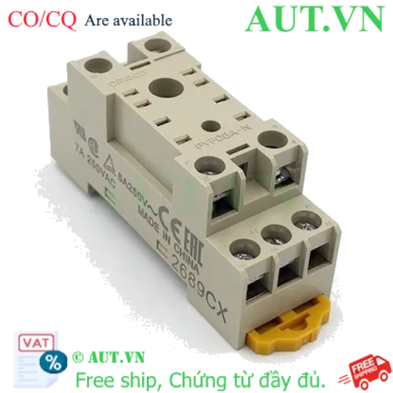 Ảnh của Đế Rơ Le Omron PYF08A-N 8 Chân Dẹt - Lắp Ray DIN, Chịu Tải 5A, Chính Hãng AUT VN