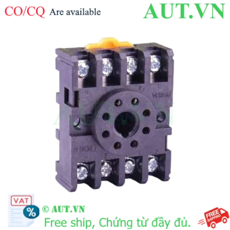 Ảnh của Đế Rơ Le Omron PF083A-E Chính Hãng | 8 Chân Pin Tròn, 10A 300VAC, Lắp Thanh Ray DIN