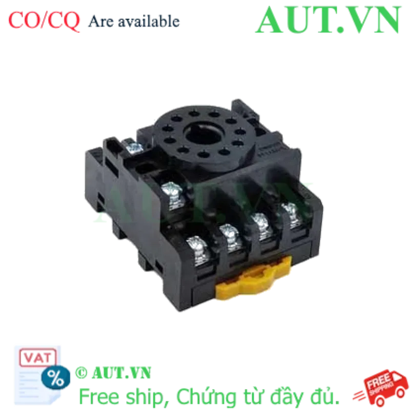 Ảnh của Đế Rơ Le Omron PF113A-L Chính Hãng | 11 Chân Pin Tròn | 5A 300VAC | Lắp Thanh Ray DIN