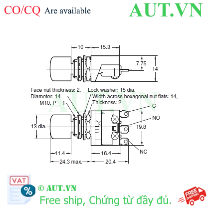 Ảnh của Công tắc nút nhấn Omron A2A-4W