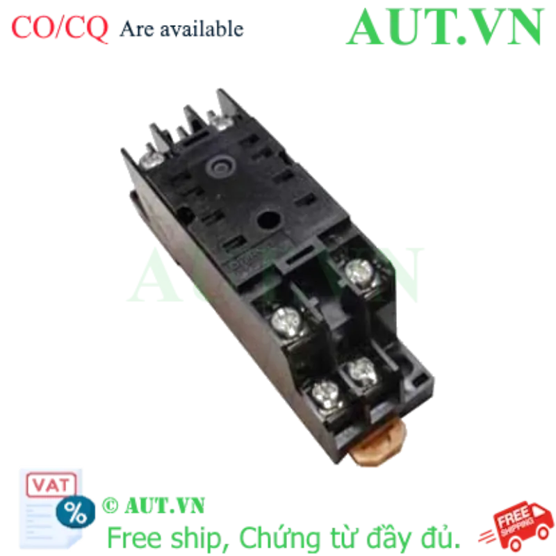 Ảnh của Đế Rơ Le Omron PYFZ-08 Chính Hãng - 8 Chân Dẹt, 10A, Lắp Ray DIN