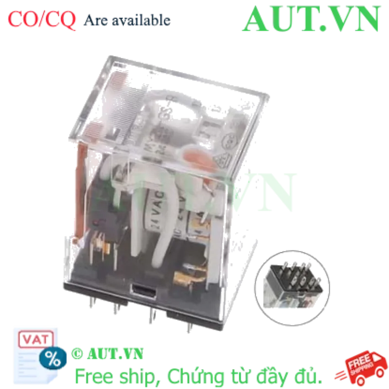 Ảnh của Rơ le trung gian Omron MY2N-GS-R AC24 | 8 Chân, DPDT, Có Đèn LED - AUT VN