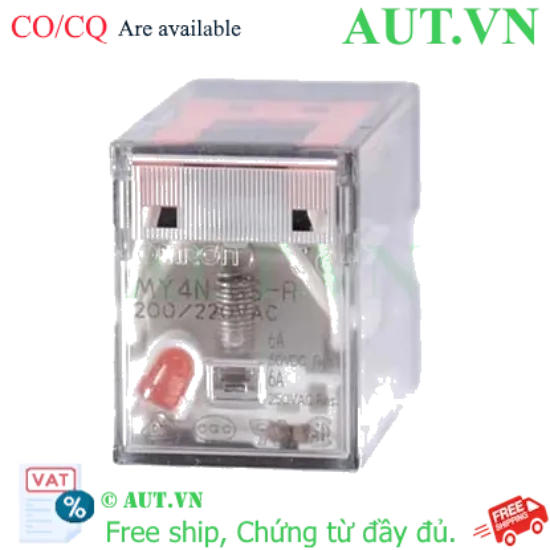 Ảnh của Rơ le trung gian Omron MY4N-GS-R AC200/220: 4PDT, 14 Chân, Tích Hợp LED - Chính Hãng AUT VN