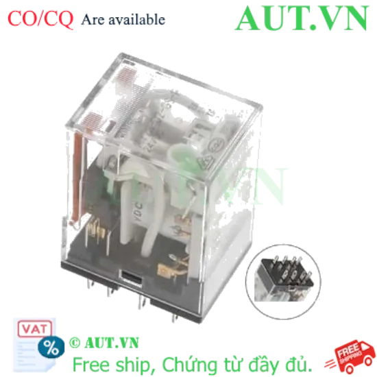 Ảnh của Rơ le trung gian Omron MY2N-D2-GS-R DC24 | 8 Chân DPDT, Có Đèn LED & Chống Nhiễu | Chính hãng AUT VN