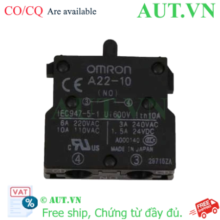 Ảnh của Khối tiếp điểm Omron A22-10 (1NO) – Độ bền cao, Tiếp điểm chuẩn xác, Lắp đặt nhanh