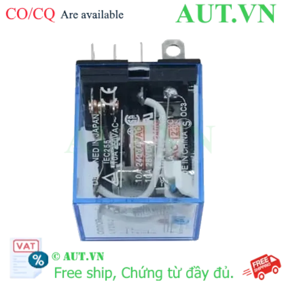 Ảnh của Rơ Le Trung Gian Omron LY2N-J AC220/240V 10A (LED) - 8 Chân, DPDT, Chính Hãng AUT VN