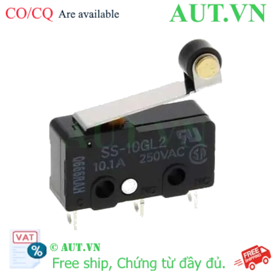 Ảnh của Công tắc hành trình Omron SS-10GL2 - 10A 250VAC, Cần Gạt Con Lăn, Độ Nhạy Cao | AUT VN
