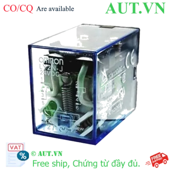 Ảnh của Rơ le trung gian Omron LY2N-J DC24V 10A (8 Chân) - Chính hãng, Bền bỉ, Có đèn LED