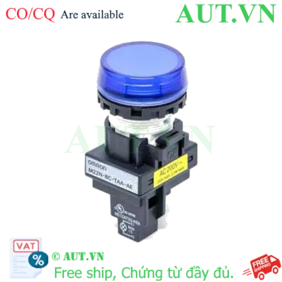 Ảnh của Đèn Báo Công Nghiệp Omron M22N-BC-TAA-AE | LED Xanh, Phi 22, 220VAC - Chuẩn IP66, Bền Bỉ