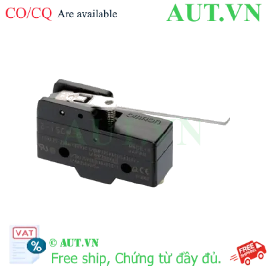 Ảnh của Công tắc hành trình Omron Z-15GW-B: Cần gạt bản lề, 15A SPDT, Chính hãng siêu bền