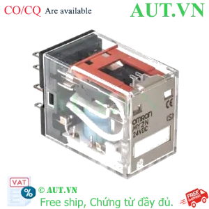 Ảnh của Rơ Le Trung Gian Omron MY2N DC24 (S) 8 Chân Dẹt, 10A, Có LED & Nút Test | AUT VN