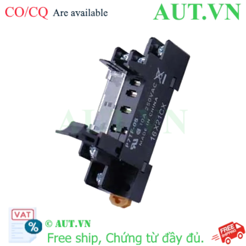 Ảnh của Đế Rơ Le Omron P7TF-05 Chính Hãng | 5 Chân Dẹt, 5A, Lắp Ray DIN 35mm