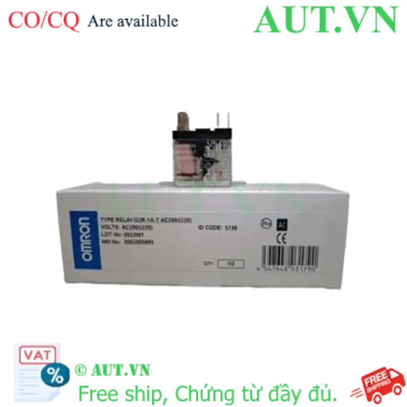 Ảnh của Rơ le trung gian Omron G2R-1A-T AC200/220V | 1NO 10A, Chân Dẹt, Chính hãng AUT VN