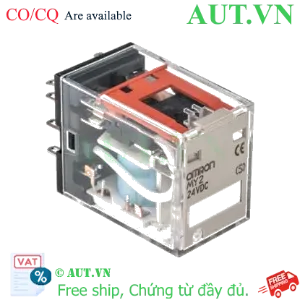 Ảnh của Rơ le trung gian Omron MY2 DC24 (S) 8 Chân Dẹt, 10A, Nút Test - AUT VN