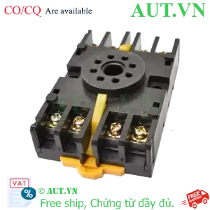 Ảnh của Đế Rơ Le Omron 8PFA – Chân Tròn 8 Pin, Lắp DIN Rail/Bắt Vít Chính Hãng