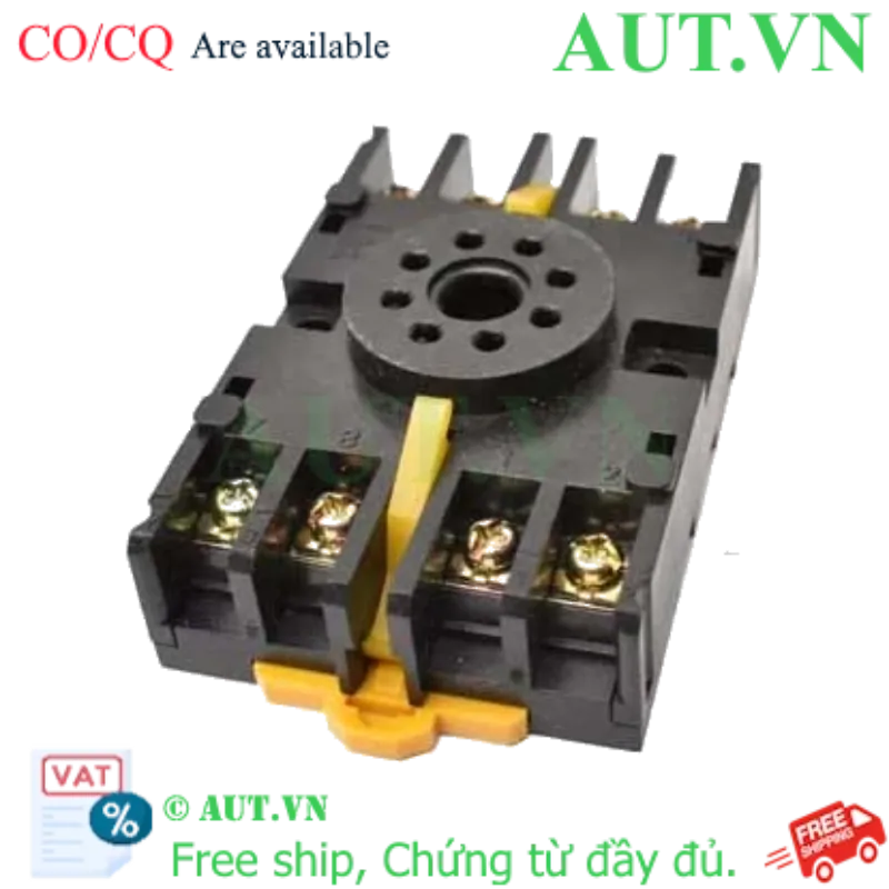Ảnh của Đế Rơ Le Omron 8PFA – Chân Tròn 8 Pin, Lắp DIN Rail/Bắt Vít Chính Hãng