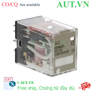 Ảnh của Rơ le trung gian Omron MY2N AC220/240 (S) - 8 Chân, 10A, Có Đèn LED & Nút Test
