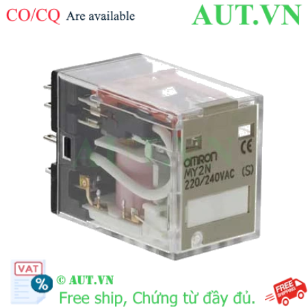 Ảnh của Rơ le trung gian Omron MY2N AC220/240 (S) - 8 Chân, DPDT, Đèn LED & Nút Test