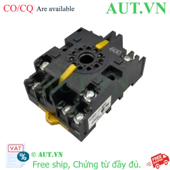 Ảnh của Đế Rơ Le Omron P2CF-11-600 Chính Hãng - 11 Chân Tròn, 5A/300VAC, Lắp Thanh Ray DIN