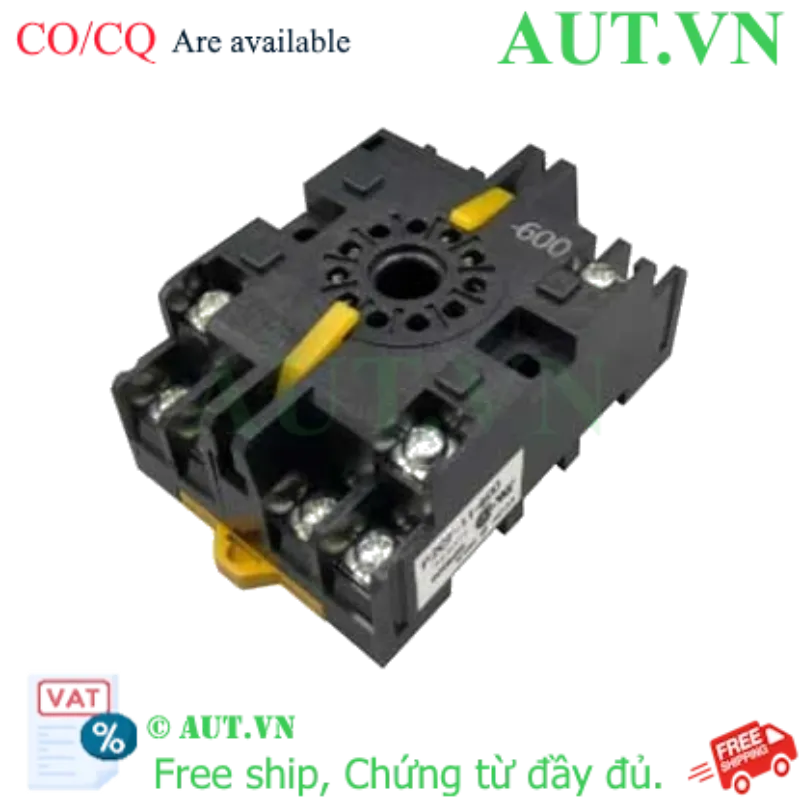 Ảnh của Đế Rơ Le Omron P2CF-11-600 Chính Hãng | 11 Chân Tròn, 5A/300VAC, Lắp Thanh Ray DIN