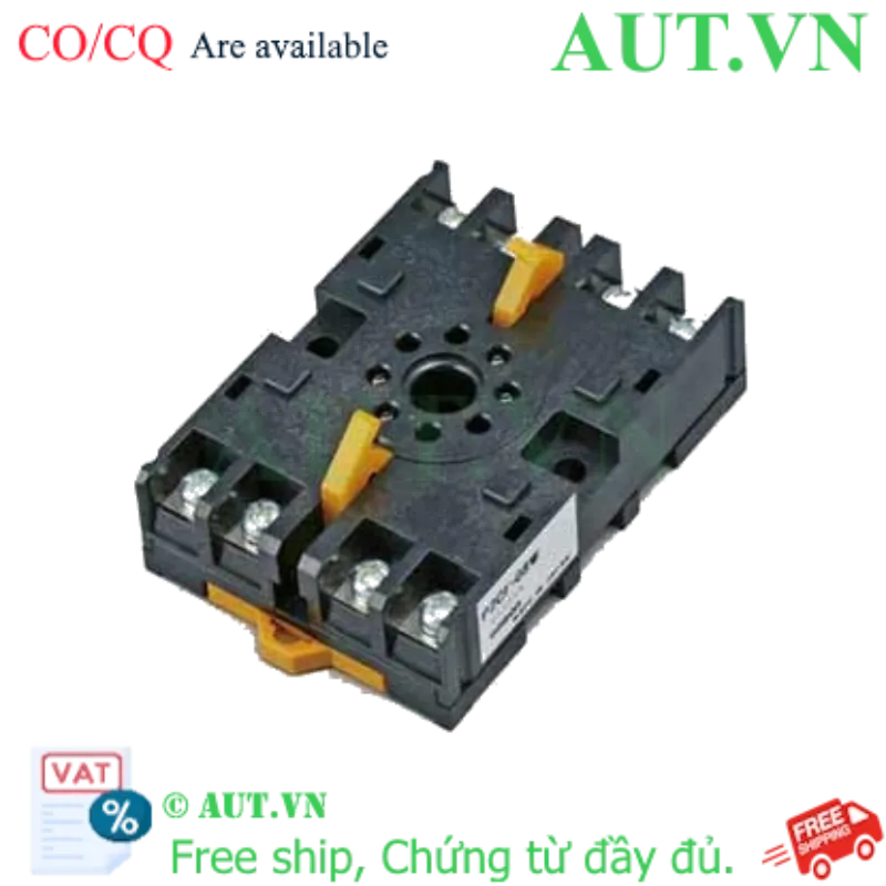 Ảnh của Đế Rơ Le Omron P2CF-08W Chính Hãng | 8 Chân Tròn, 5A, Lắp Thanh Ray DIN