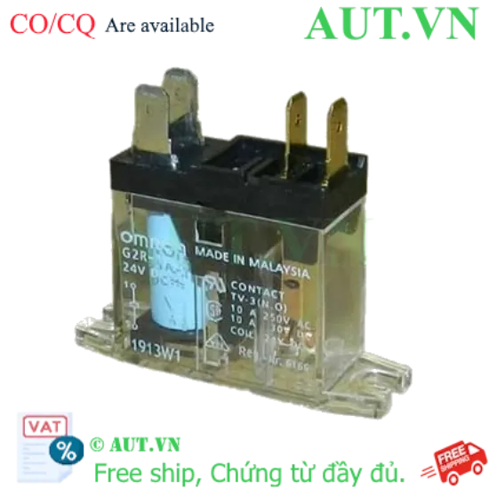 Ảnh của Rơ le trung gian Omron G2R-1A-T 24VDC 10A | Chân Tab Kết Nối Nhanh, SPST-NO, Độ Bền Cao - AUT VN