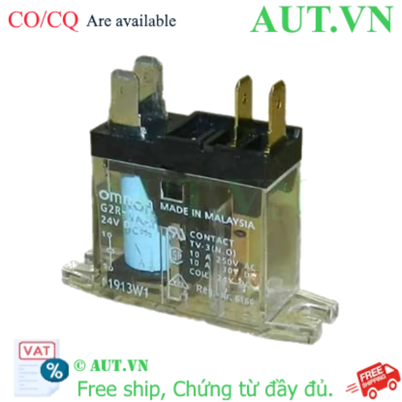 Ảnh của Rơ le trung gian Omron G2R-1A-T 24VDC 10A | Chân Tab Kết Nối Nhanh, SPST-NO
